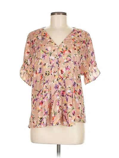 Pre-owned Left Coast By Dolan Short Sleeve Blouse In Pink