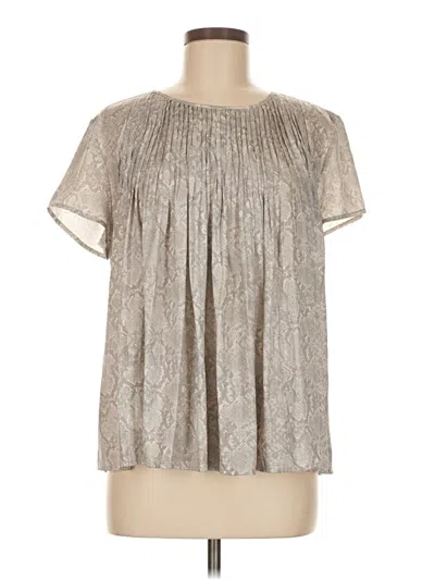 Pre-owned Left Coast By Dolan Short Sleeve Blouse In Silver