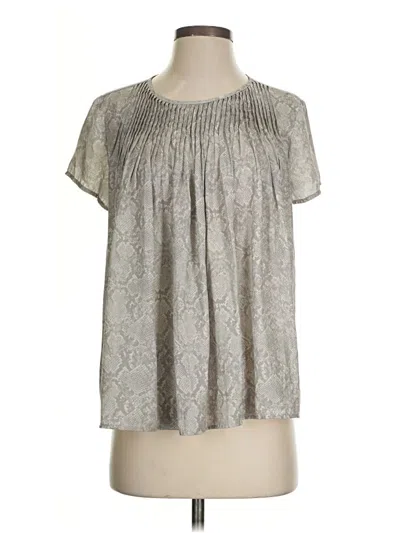 Pre-owned Left Coast By Dolan Short Sleeve Blouse In Silver