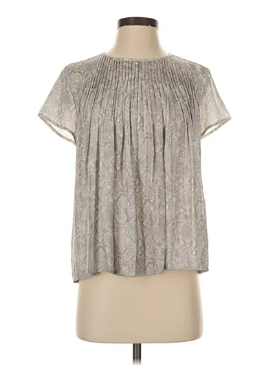 Pre-owned Left Coast By Dolan Short Sleeve Blouse In Silver