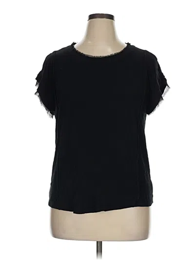 Pre-owned Left Coast By Dolan Short Sleeve Top Black Crew Neck Tops
