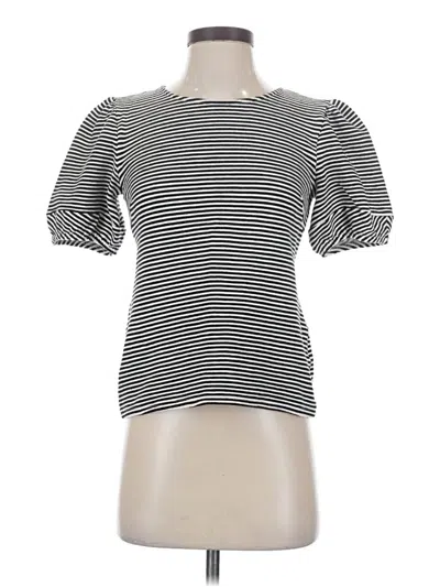 Pre-owned Left Coast By Dolan Short Sleeve Top Black Mock Neckline Tops