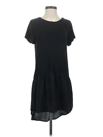 Pre-owned Left Coast By Dolan Short Sleeve Top Black Scoop Neck Tops
