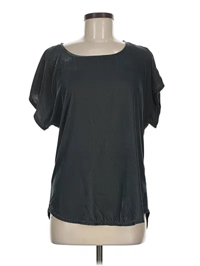 Pre-owned Left Coast By Dolan Short Sleeve Top Black Scoop Neck Tops