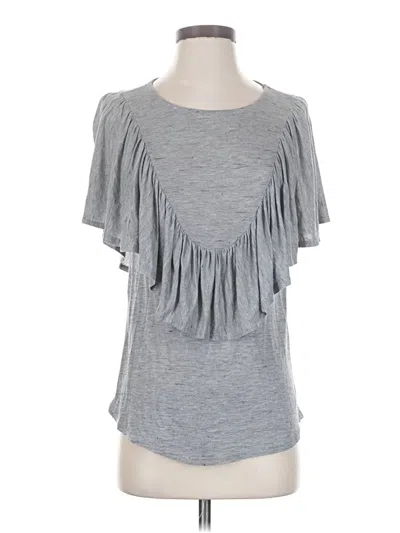 Pre-owned Left Coast By Dolan Short Sleeve Top Gray Scoop Neck Tops