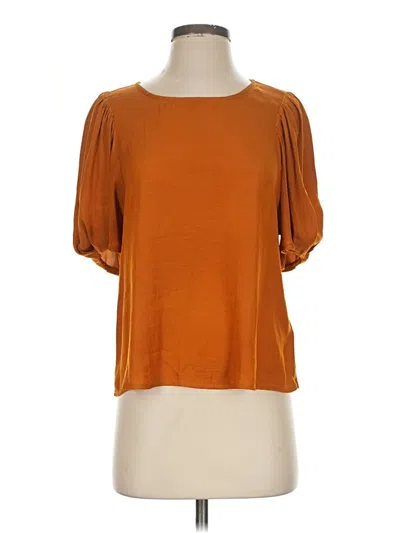 Pre-owned Left Coast By Dolan Short Sleeve Top Orange Boatneck Tops