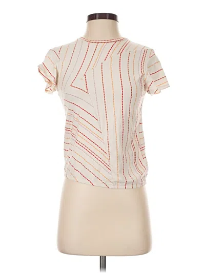 Pre-owned Left Coast By Dolan Short Sleeve Turtleneck In Ivory