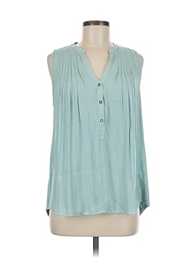 Pre-owned Left Coast By Dolan Sleeveless Blouse In Blue