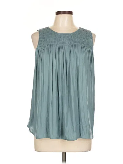 Pre-owned Left Coast By Dolan Sleeveless Blouse In Blue