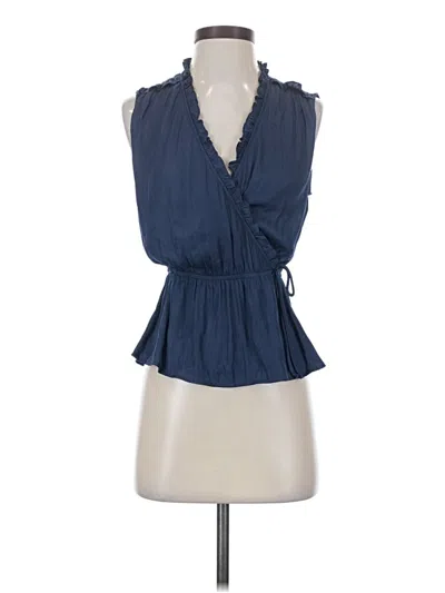 Pre-owned Left Coast By Dolan Sleeveless Blouse In Blue
