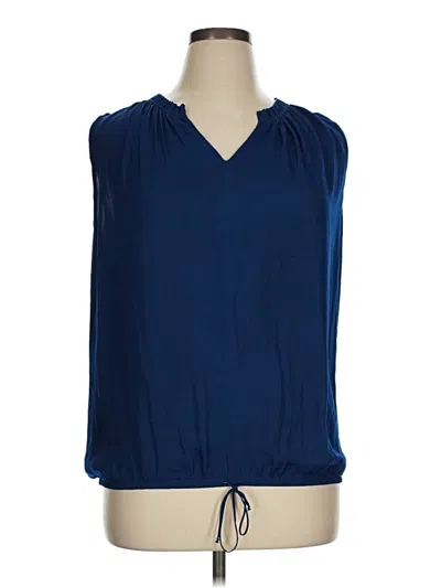 Pre-owned Left Coast By Dolan Sleeveless Blouse In Blue