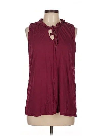 Pre-owned Left Coast By Dolan Sleeveless Blouse In Burgundy