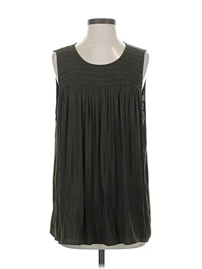 Pre-owned Left Coast By Dolan Sleeveless Blouse In Green
