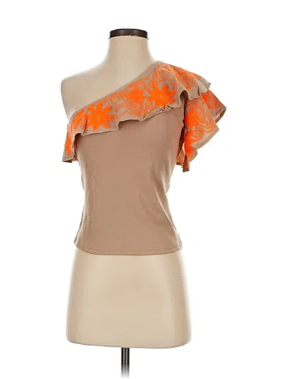 Pre-owned Left Coast By Dolan Sleeveless Blouse In Orange