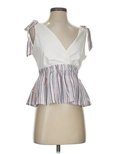 Pre-owned Left Coast By Dolan Sleeveless Blouse In White