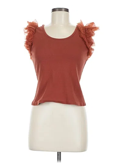 Pre-owned Left Coast By Dolan Sleeveless Top Orange Sweetheart Neckline Tops