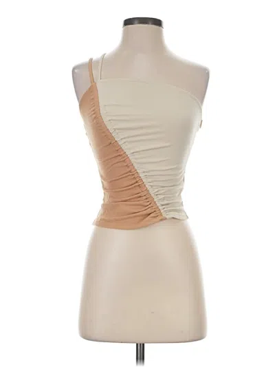 Pre-owned Left Coast By Dolan Tube Top Tan Strapless Neckline Tops
