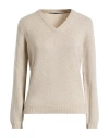 Left End Woman Sweater Cream Size 8 Virgin Wool, Metallic Polyester, Nylon In White