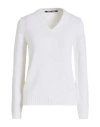 Left End Woman Sweater Ivory Size 6 Virgin Wool, Metallic Polyester, Nylon In White