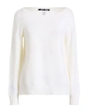 Left End Woman Sweater Ivory Size 8 Virgin Wool In White
