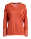 Left End Woman Sweater Rust Size 6 Virgin Wool In Red