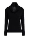 Left End Woman Turtleneck Black Size 10 Virgin Wool, Viscose, Cashmere