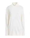 Left End Woman Turtleneck Ivory Size 10 Virgin Wool In White