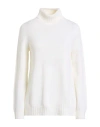 Left End Woman Turtleneck Ivory Size 10 Virgin Wool In White