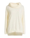 Left End Woman Turtleneck Ivory Size 4 Virgin Wool In White