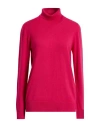Left End Woman Turtleneck Magenta Size 8 Virgin Wool, Viscose, Cashmere In Pink