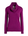 Left End Woman Turtleneck Mauve Size 10 Virgin Wool, Viscose, Cashmere In Purple