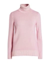 Left End Woman Turtleneck Pink Size 10 Virgin Wool In Pink