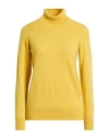 Left End Woman Turtleneck Yellow Size 6 Virgin Wool, Viscose, Cashmere In Yellow