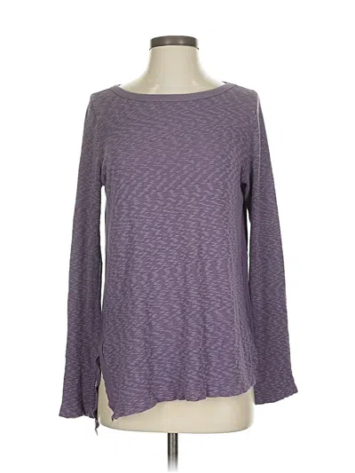 Pre-owned Left Of Center Long Sleeve Top Purple Boatneck Tops