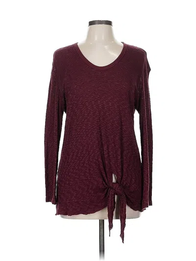 Pre-owned Left Of Center Pullover Sweater In Burgundy