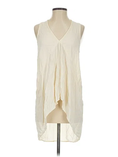 Pre-owned Left Of Center Sleeveless Blouse In White