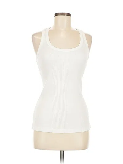 Pre-owned Left Of Center Tank Top Ivory Halter Neckline Tops In White