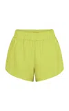 Left On Friday Day Trip Cupro Shorts In Green