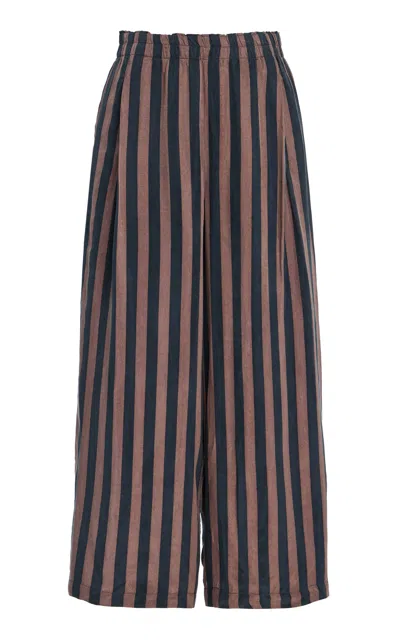 Left On Friday Day Trip Cupro Straight-leg Pants In Stripe