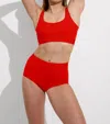 Left On Friday Double Scoop Bikini Top In Chili Heat In Red