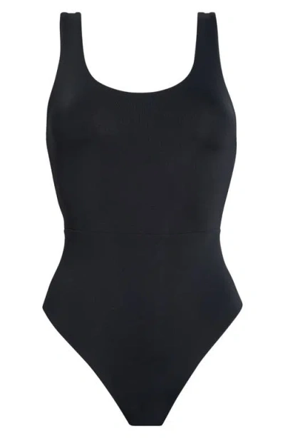 Left On Friday Double Scoop One-piece Swimsuit In Black