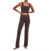 Left On Friday Frame Cropped Jersey Tank Top In Brown