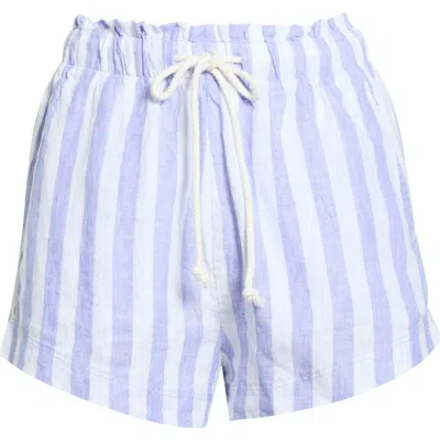 Left On Friday Getaway Linen Cover-up Shorts In Multi