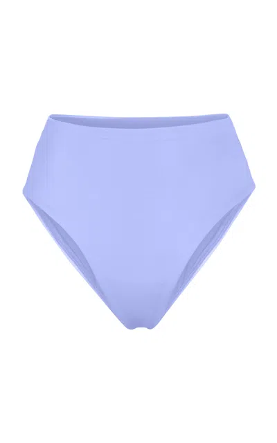 Left On Friday Hi Hi High-waisted Cheeky Bikini Bottom In Blue