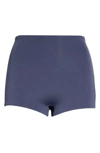 Left On Friday Hi Line Full Coverage High Waist Shortie Bikini Bottoms In Varsity