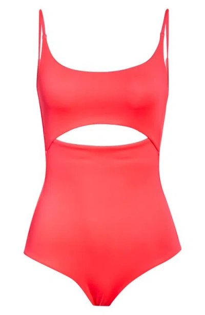 Left On Friday Peak Cutout One-piece Swimsuit In Red