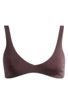 Left On Friday Plunge Bikini Top In Brown
