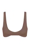 Left On Friday Plunge Low-cut Bikini Top In Grey