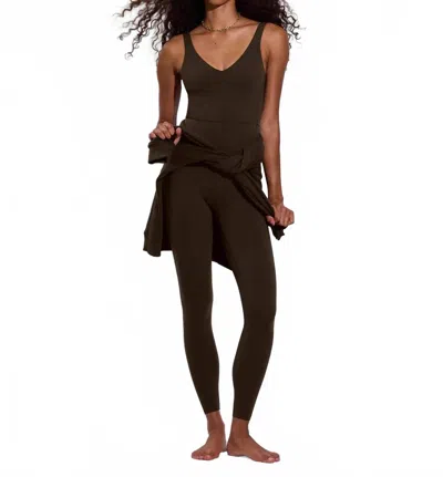Left On Friday Plunge Playsuit - 27" In Cold Brew In Multi