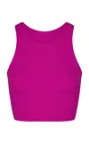 Left On Friday Tone Cropped Stretch-jersey Top In Fuchsia